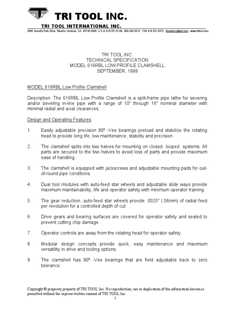 Permitted Without The Express Written Consent of TRI TOOL Inc. 1 Download Free PDF Steel
