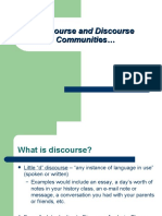 Discourse and Discourse Communities