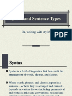 Syntax and Sentence Types