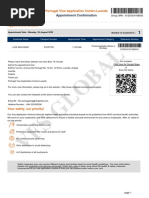 Vfs Appointment Letter Pdf Travel Visa Occupational Safety And Health