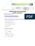 Taller N°1, 3p Adición, Sustracción Con Polinomios