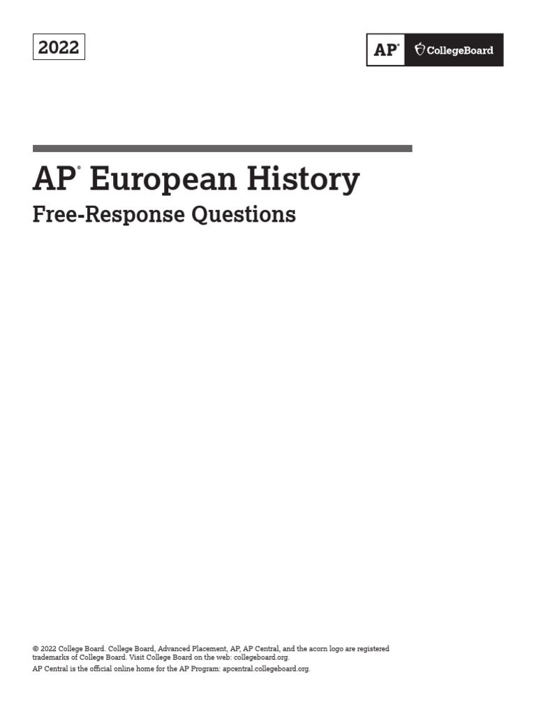 2022 Ap European History FRQ PDF PDF Age Of Enlightenment English