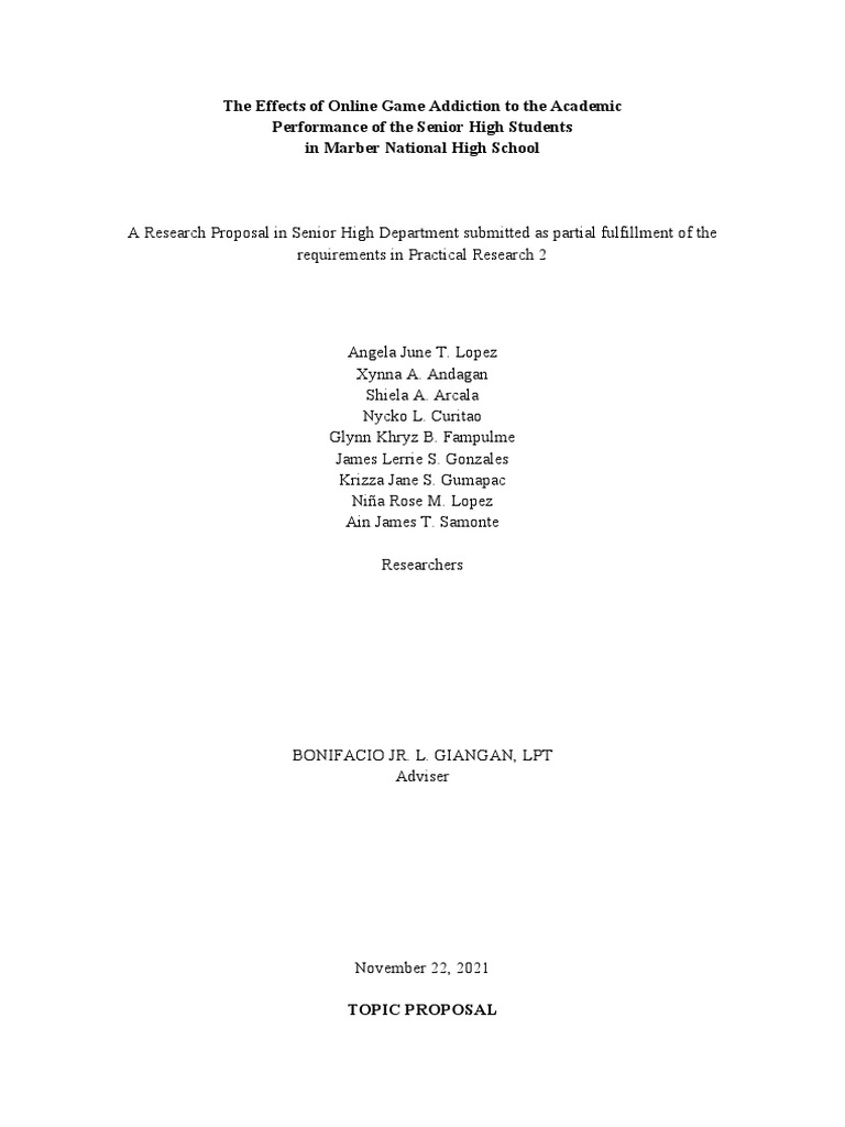 The Effects of Online Game Addiction To The Academic Performance of The