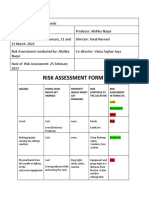 Music Video Risk Assessment Form by Alishba Naqvi
