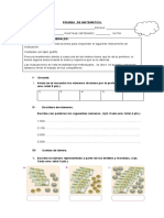 PRUEBA DE MATEMÁTICA 4° Numeros Grandes