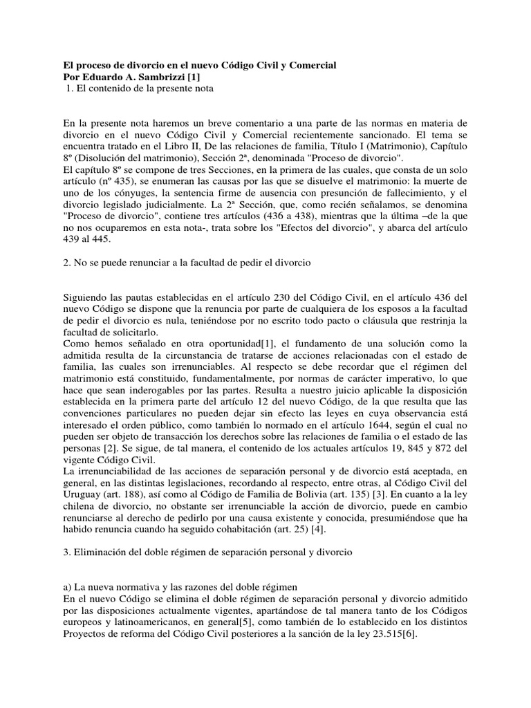 Divorcio en el Nuevo Código Civil | PDF | Divorcio | Matrimonio