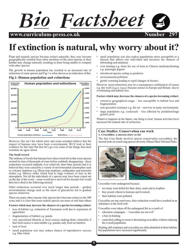 Causes of Species Extinction Explained | PDF | Extinction ...