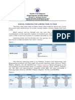 Schedule For Limited Face To Face PDF