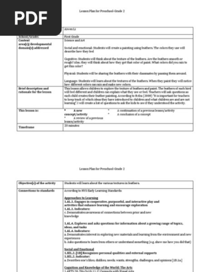 lesson plan template feather painting