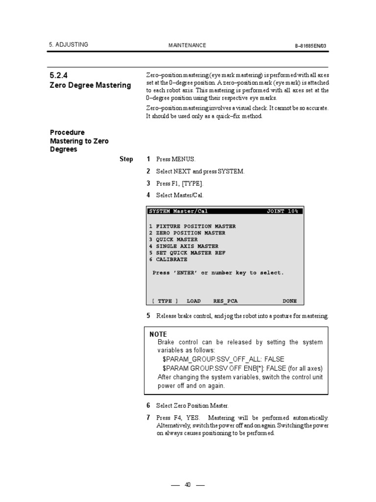 Fanuc Zero Position Mastering Guide | PDF
