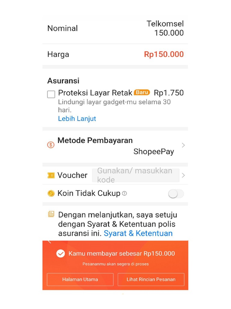 Bukti Pmebayaran Pulsa | PDF