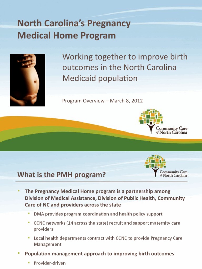 North Carolina's Pregnancy Medical Home Program PDF Childbirth