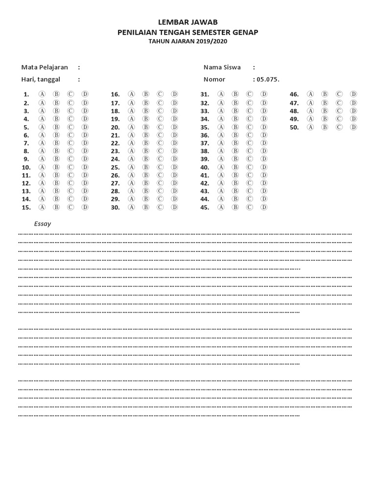 Lembar Jawab | PDF