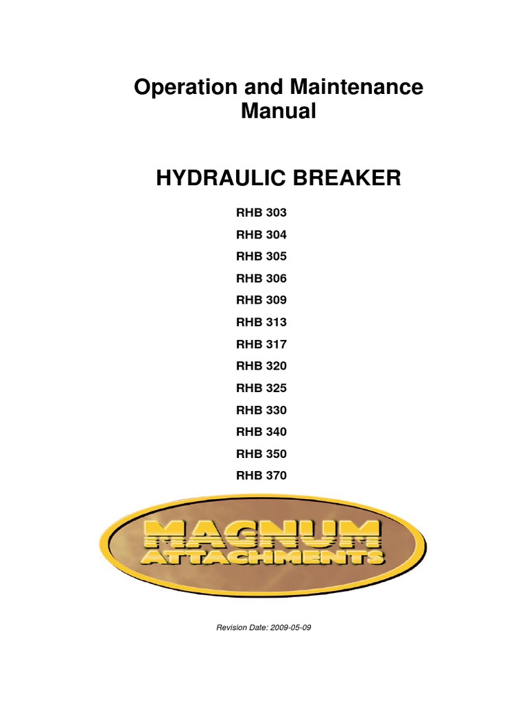 Hydraulic Breaker Operation Manual PDF Truck Safety