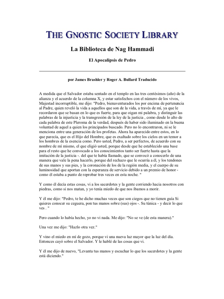 El Apocalipsis de Pedro PDF Inmortalidad Alma