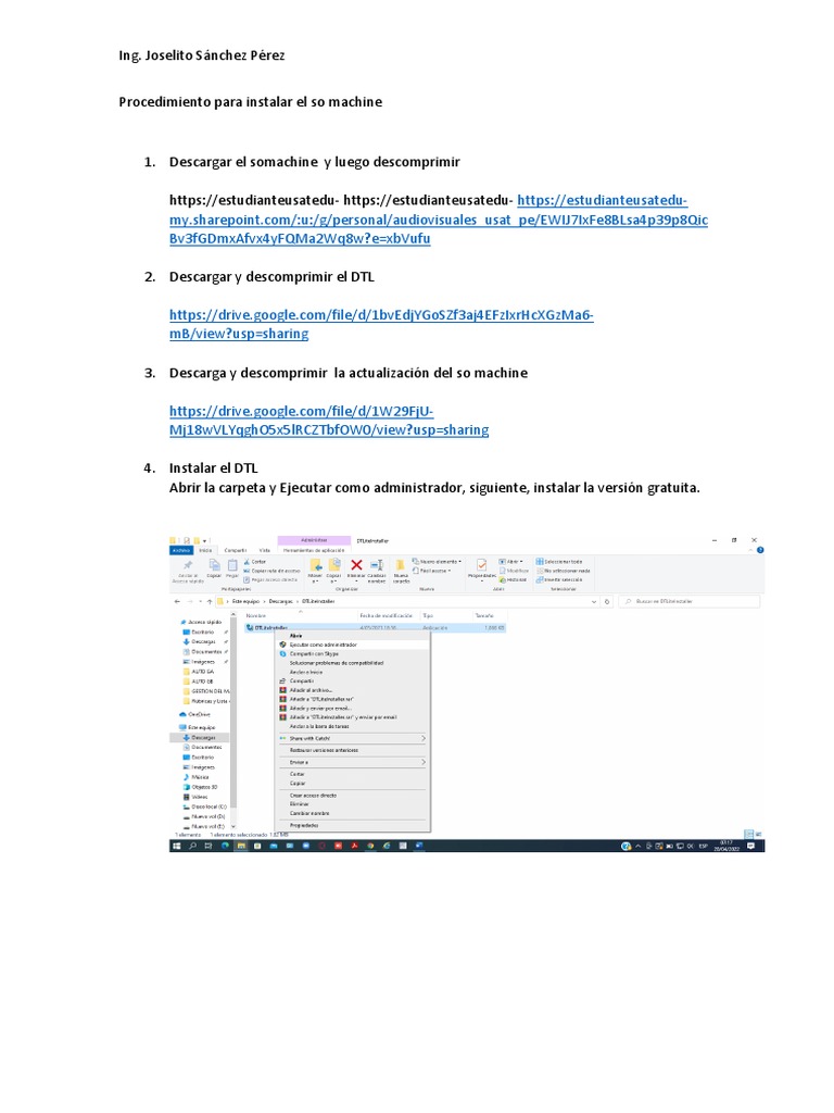 Procedimiento para Instalar El SOMACHINE | PDF