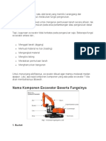 Komponen Utama Excavator Hidrolik dan Fungsinya