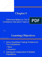 Inferences Based On Two Samples: Confidence Intervals & Tests of Hypotheses