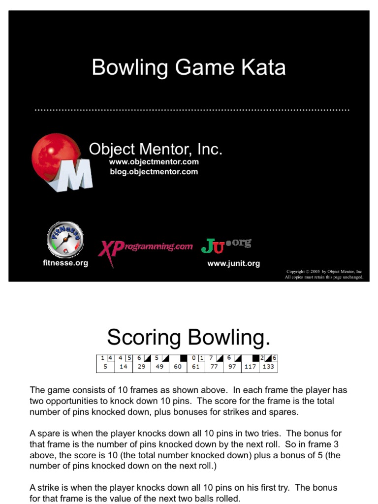 Bowling Game Kata PDF Areas Of Computer Science Computing