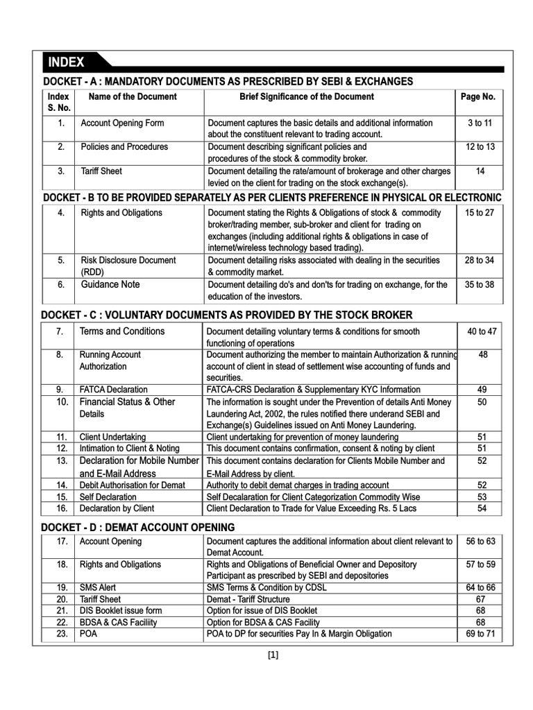 KYC Form PDF Stocks Securities (Finance)
