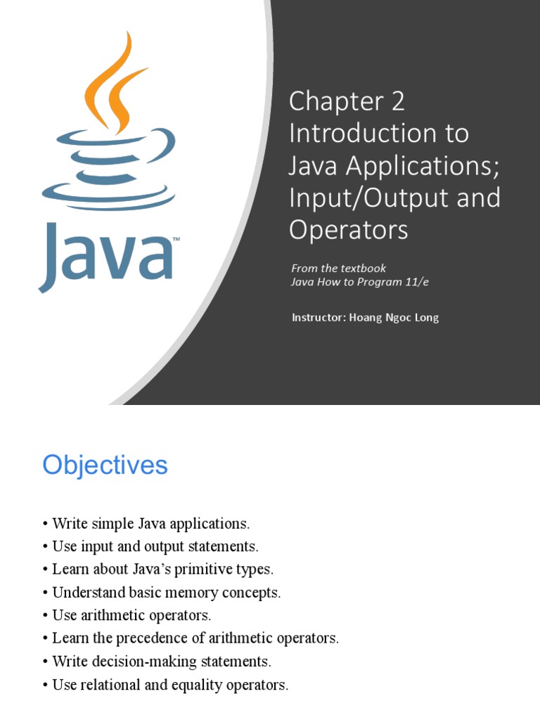 ch02 - Introduction To Java Applications Input-Output and Operators ...