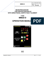 MM30-D Operation Manual: Microprocessor Motor Protection Relay With Directional Earth Fault Element Type