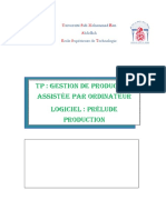 TP: Gestion de Production Assistée Par Ordinateur Logiciel: Prélude Production