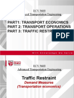 ECV 5603 Advanced Transportation Engineering Traffic Restraints and Demand Measures