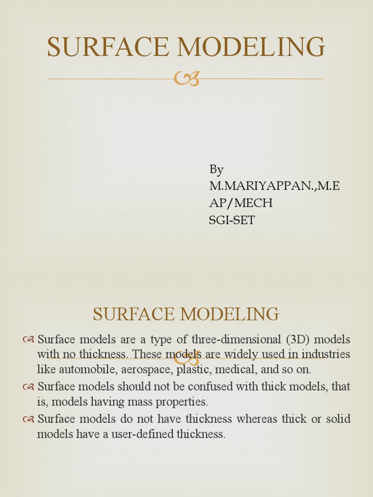 Surface Modeling Techniques Explained | PDF | Mathematical Objects ...