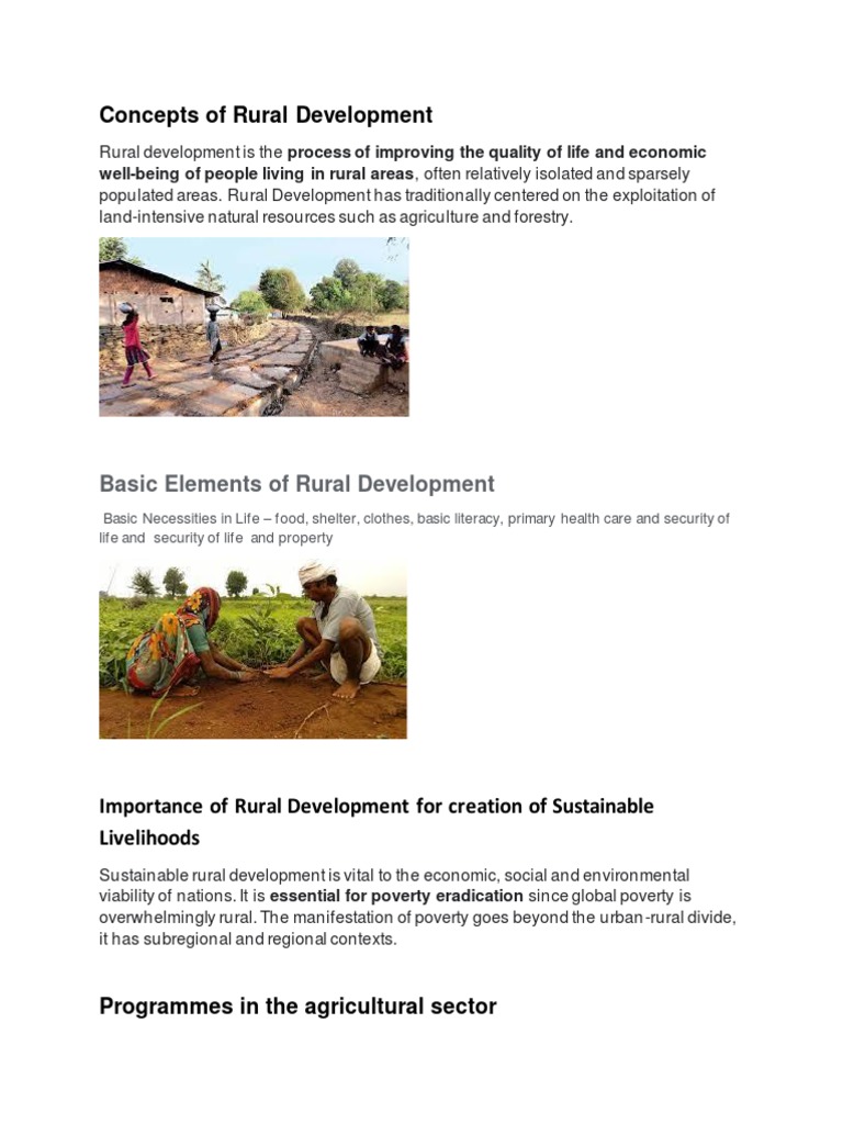Basic Elements of Rural Development PDF Welfare British Raj
