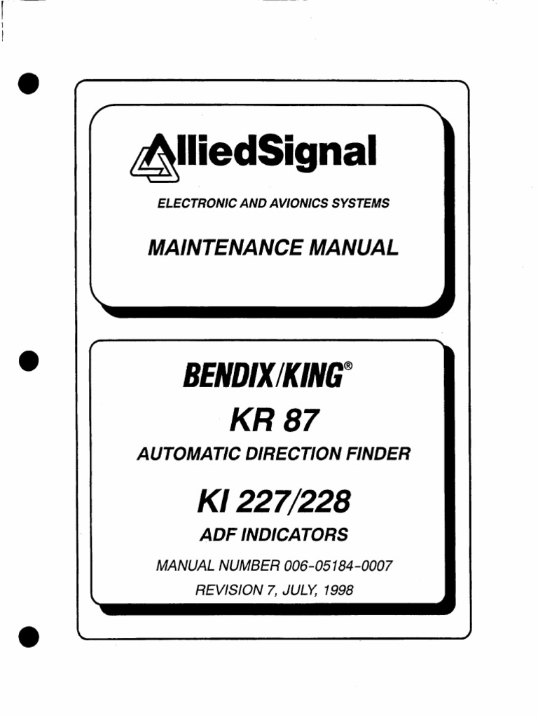 Bendix King KR 87 Maintenance Manual PDF