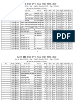 LỊCH THI CUỐI KÌ 1 NĂM 20201