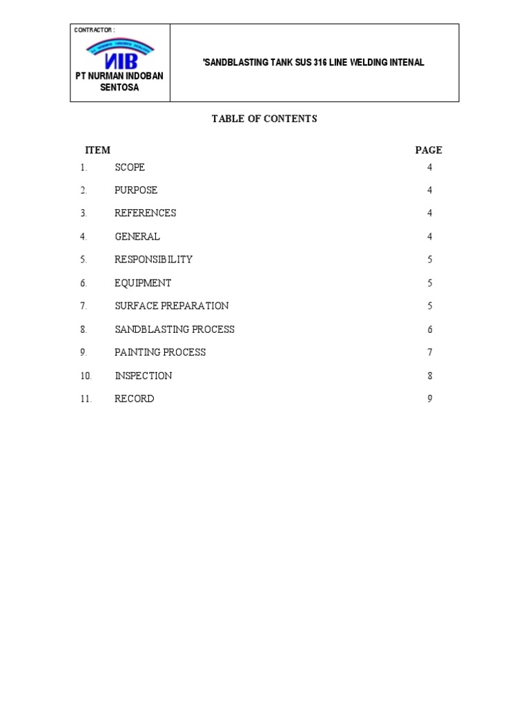 Procedure Sandblasting PDF Paint Humidity
