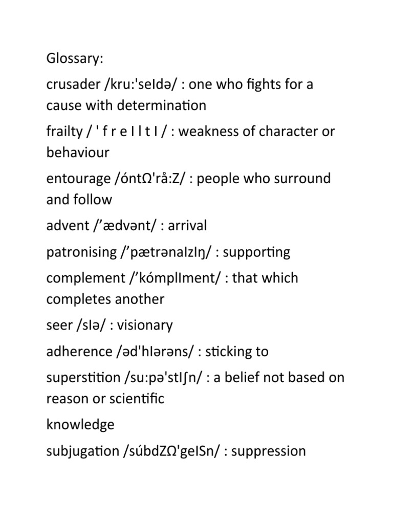 Glossary General English TNPSC PDF