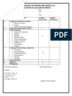 Govt. College of Nursing, Bilaspur (C.G.) Case Study Evaluation Format
