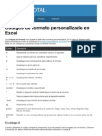 Códigos de Formato Personalizado en Excel