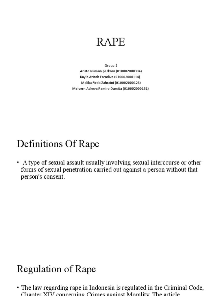 Understanding Rape: Definitions and Types | PDF