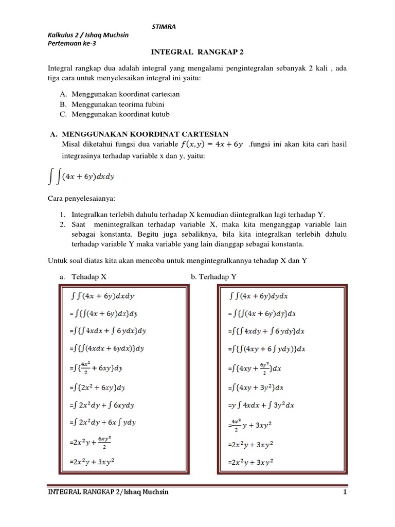 Metode Integral Rangkap Dua | PDF