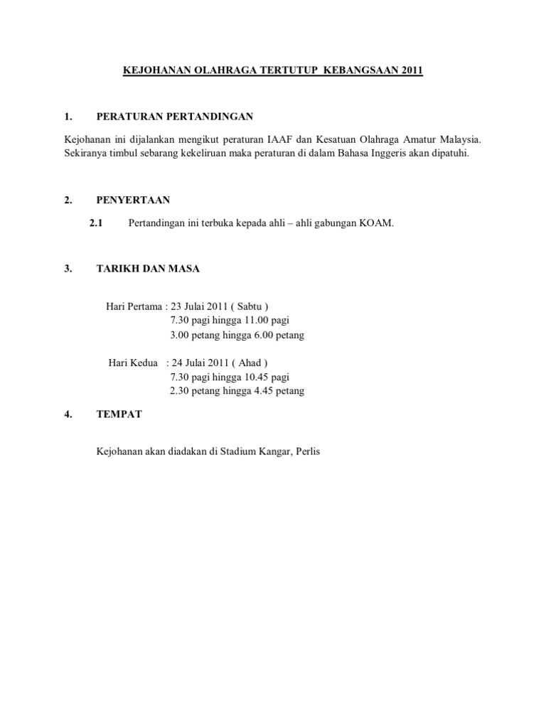 Peraturan Pertandingan Pdf