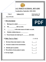 International Indian School, Riyadh: Half Yearly Examination, September 2021-2022
