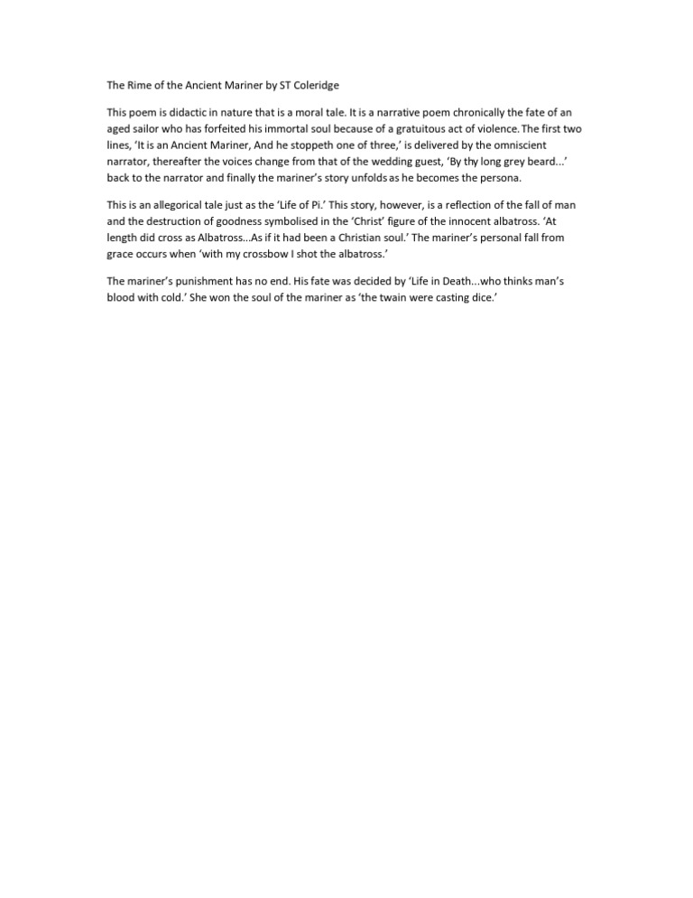 Rime of the ancient mariner summary image