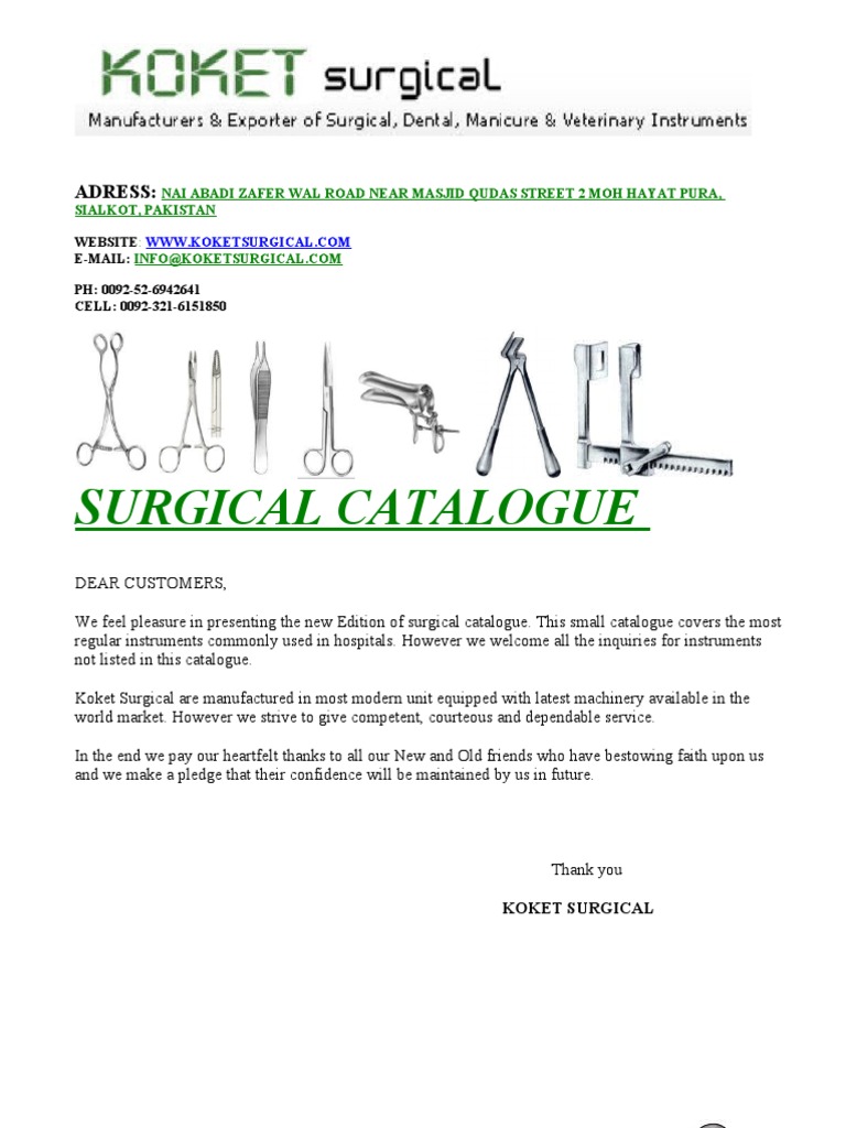 Surgical Instruments Catalogue 2023 | PDF | Business | Home & Garden