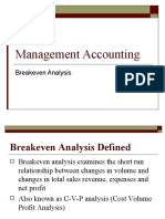 Management Accounting: Breakeven Analysis