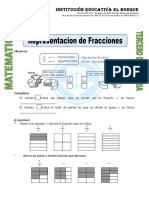 Ficha Representacion de Fracciones para Tercero de Primaria