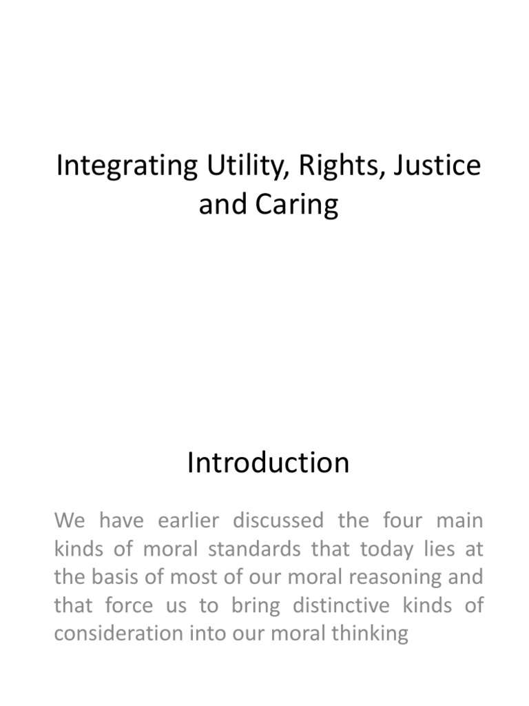 Integrating Utility and Justice Standards | PDF | Utilitarianism ...