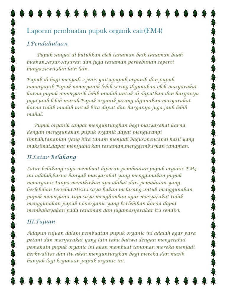 Laporan Pembuatan Pupuk Organik Cair Laporan Pembuatan Pupuk Organik Cair