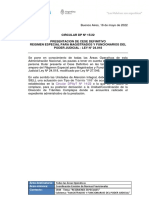 DP 15-2022 PRESENTACION DE CESE DEFINITIVO. REGIMEN ESPECIAL PARA MAGISTRADOS Y FUNCIONARIOS DEL PODER JUDICIAL - LEY N° 24.018