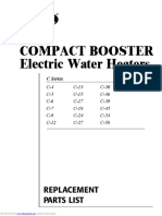 Compact Booster Electric Water Heaters: Replacement Parts List