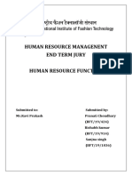 Human Resource Managenent End Term Jury Human Resource Function