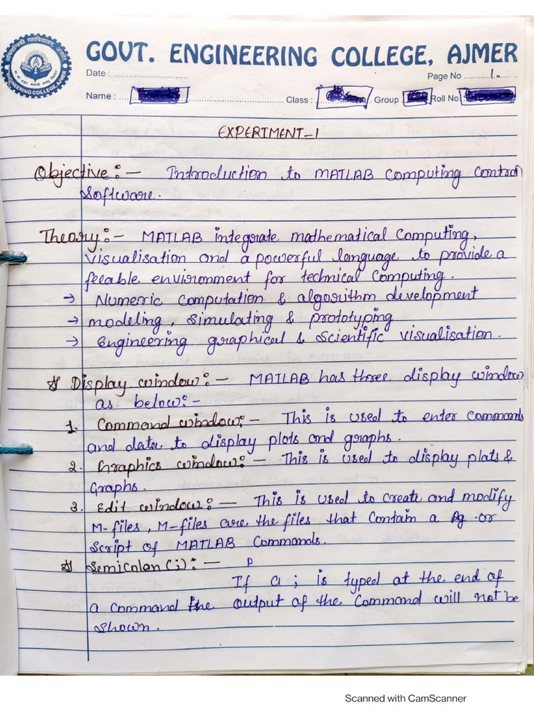 Control System Lab Manual PDF